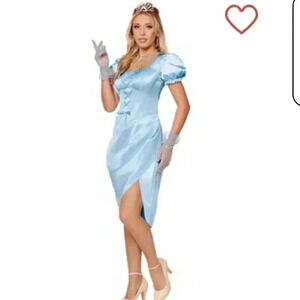 Spirit Halloween adult princess costume darling debutante blue small
